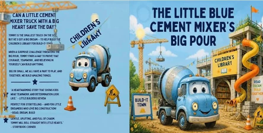 THE LITTLE BLUE CEMENT MIXER'S BIG POUR
